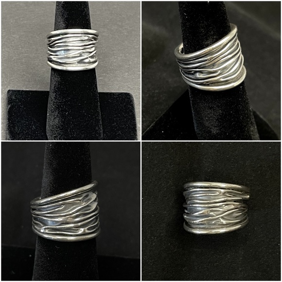 Wrinkled Sterling Silver Band Ring - Picture 3 of 7